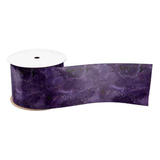 Purple Galaxy Series Design 8 Satin Ribbon (Spool)
