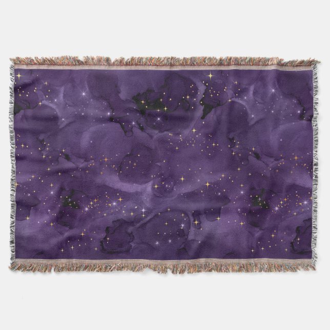 Purple Galaxy Series Design 8 Throw Blanket (Front)