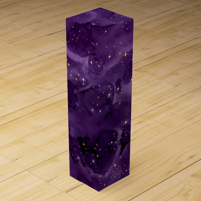 Purple Galaxy Series Design 8  Wine Box (Front)