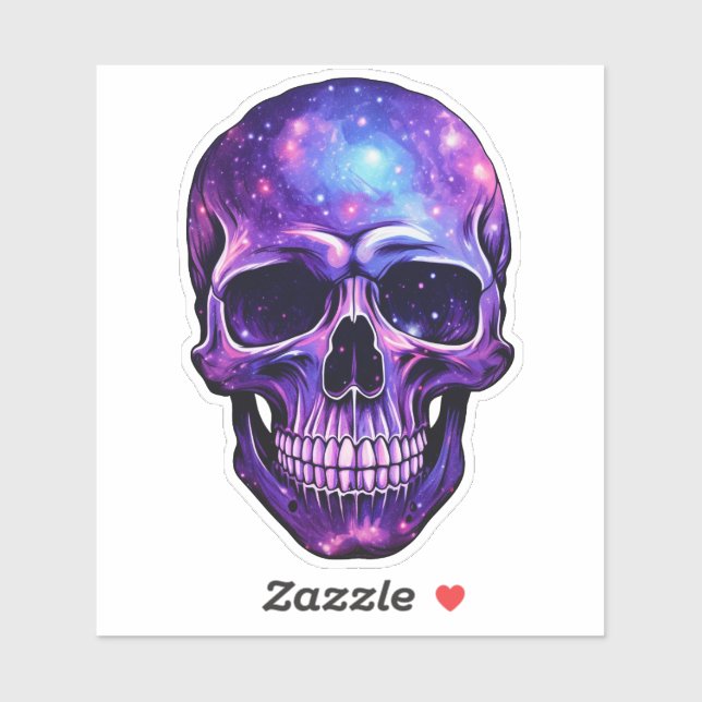 Purple Galaxy Skull Sticker (Sheet)