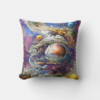 Purple Galaxy Solar System Throw Pillow