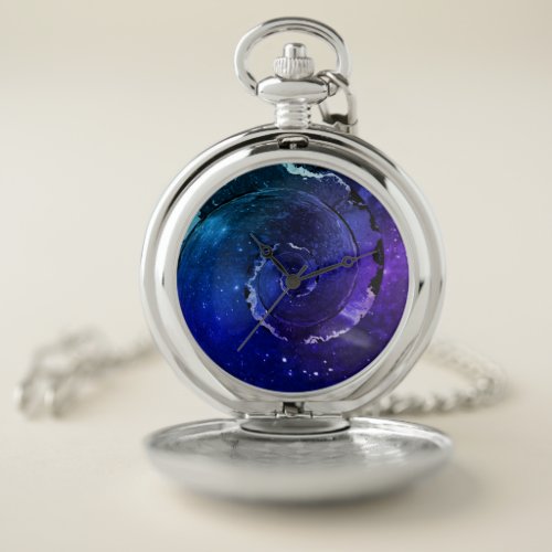 Purple Galaxy Space Ombre Pocket Watch