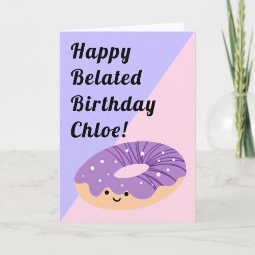 Purple Galaxy Sprinkles Doughnut  Birthday Card