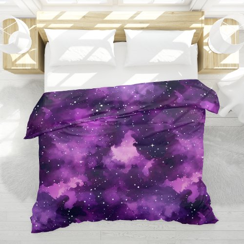 Purple Galaxy Stars Pattern Bedding  Duvet Cover