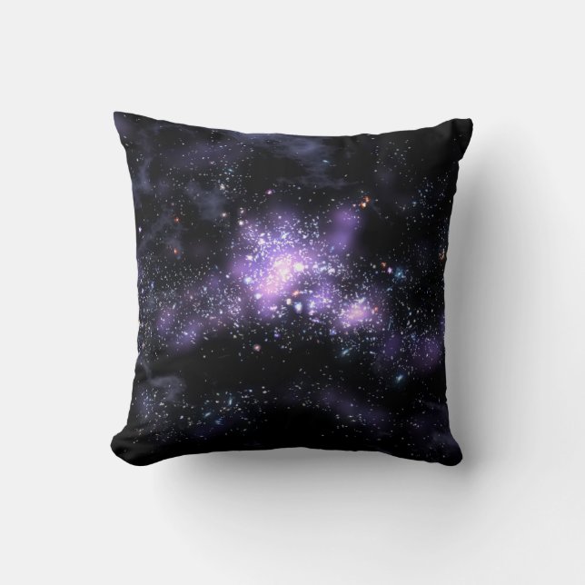 purple galaxy throw pillow (Front)