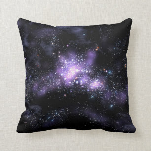 purple galaxy throw pillow
