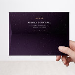 Purple Galaxy Universe Gold Moon Celestial Wedding Envelope<br><div class="desc">This elegant envelope featuring purple galaxy,  gold moon and custom text would make a wonderful addition to your wedding supplies. Easily add your own details by clicking on the "personalize" option.</div>