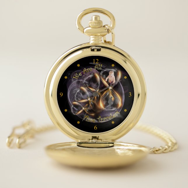 Purple Galaxy ~ We Are All Time Travelers ~ Pocket Watch (Inside)