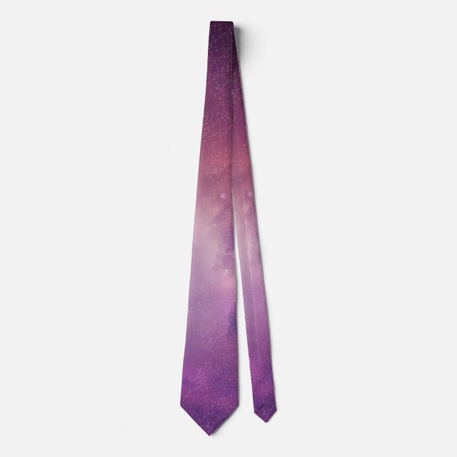 Purple Galaxy With Constellations Tie (Front)