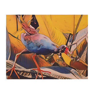 Purple Galinule Wood Wall Art