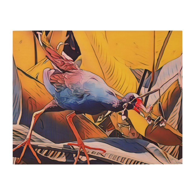 Purple Galinule Wood Wall Art (Front)