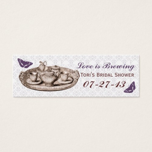 Purple Garden Bridal Tea Party Gift Bag Tags Business Cards