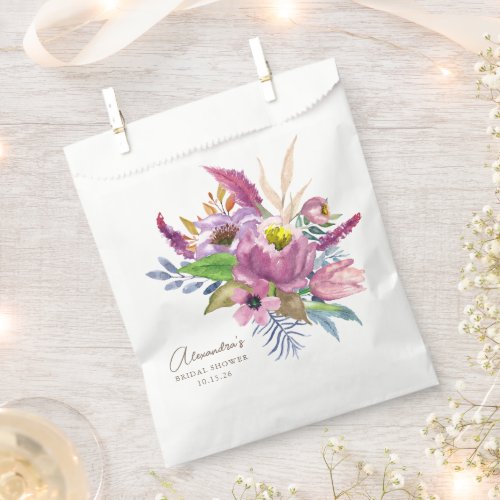 Purple Garden Floral Minimalist Custom Shower Favor Bag