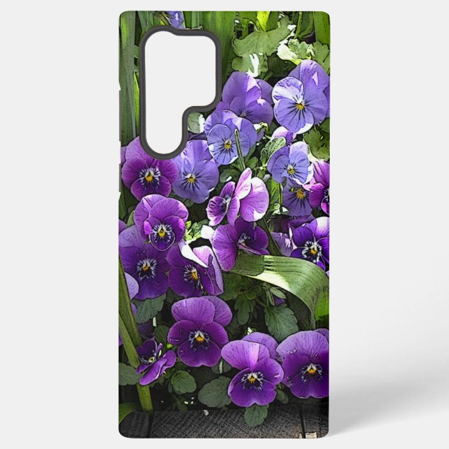 Purple Garden Flowers Samsung Galaxy Case (Back)