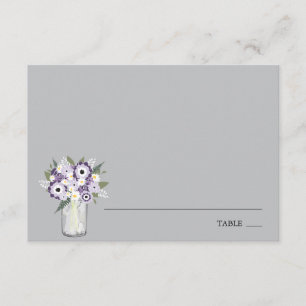 Purple Garden Mason Jar Escort Place Card