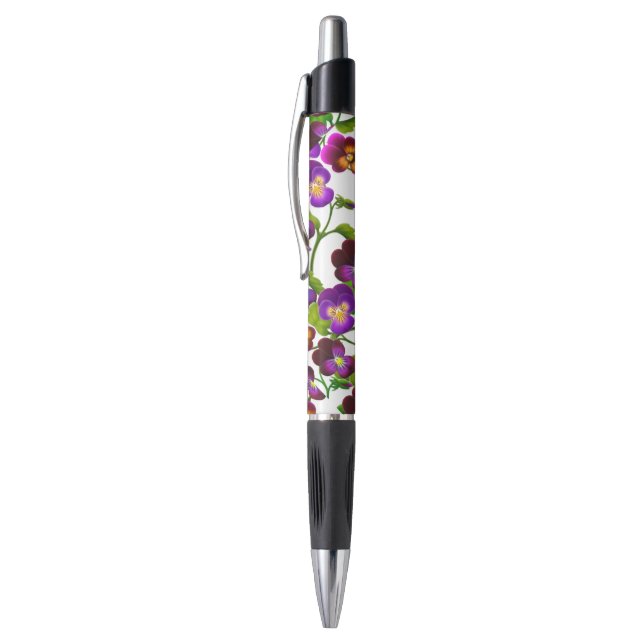 Purple Garden Pansy Flowers Pen (Top (Vertical))