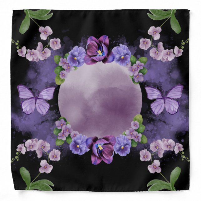Purple Garden Tarot/Altar Cloth Bandana (Front)