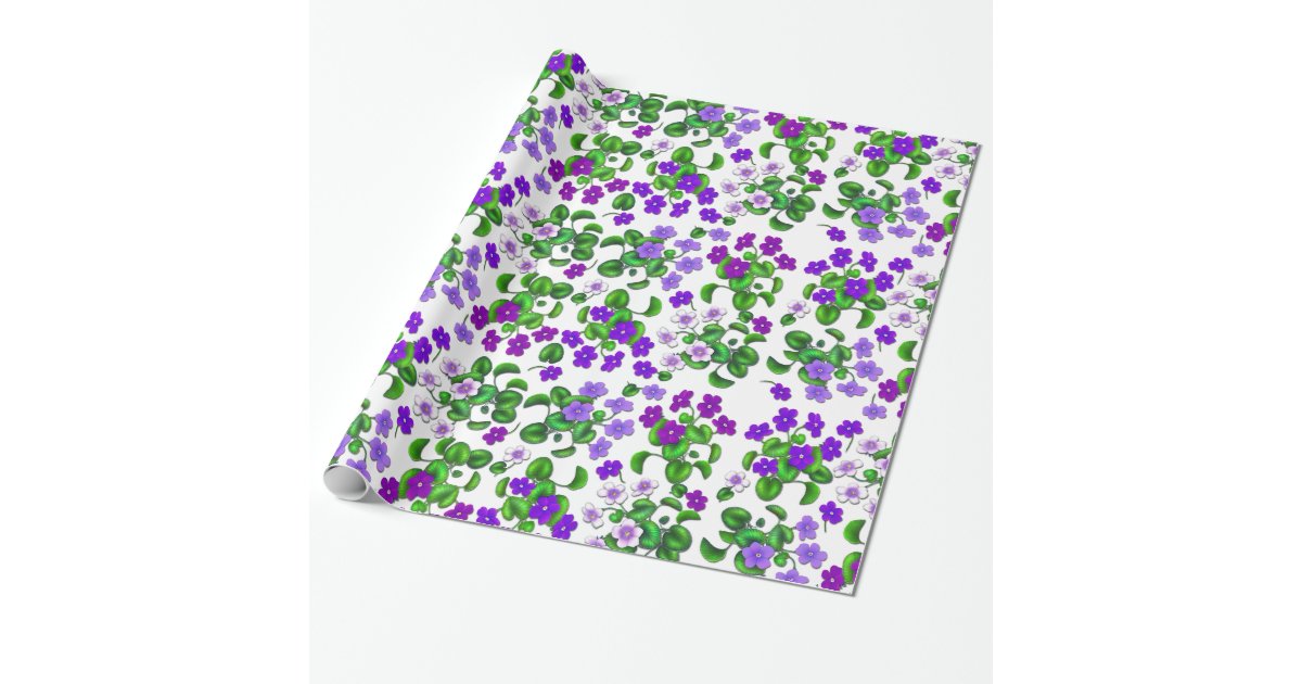 Purple Garden Violet Flowers Wrapping Paper Zazzle