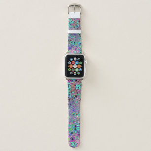 Purple Garden with Psychedelic Aquamarine Flowers Apple Watch Band