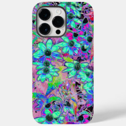 Purple Garden with Psychedelic Aquamarine Flowers Case-Mate iPhone 14 Pro Max Case