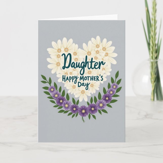 Purple Garland Mothers Day Card (Front)