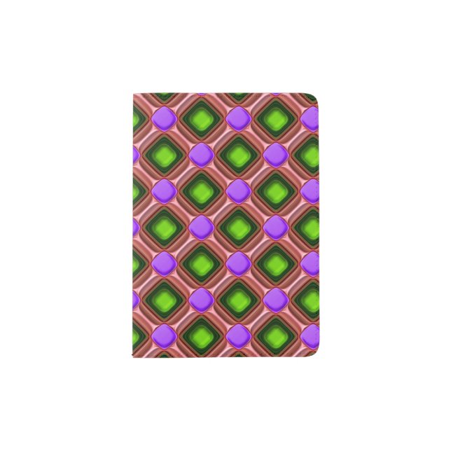 Purple Gem Pattern Passport Holder (Front)