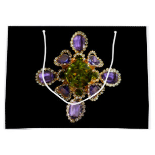 Purple gems amethyst Diamonds Emeralds jewelry Large Gift Bag