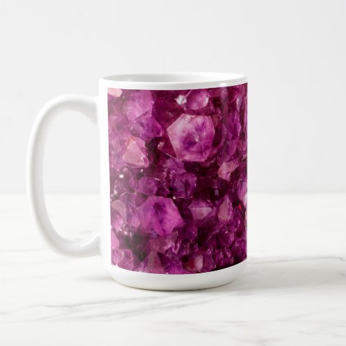 Purple Gems Background of Amethyst Quartz Crystal Coffee Mug