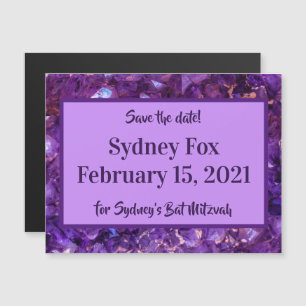 Purple Gems Save the Date Magnet