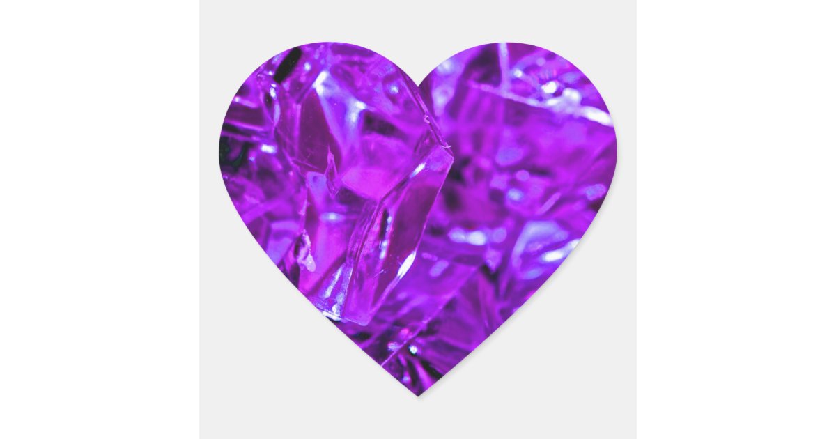 Purple gemstone crystal amethyst heart sticker | Zazzle.com