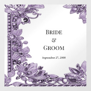 Purple Gemstone Floral Floor Decal