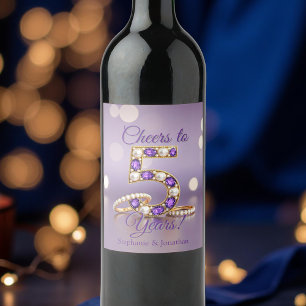 Purple Gemstone Rings 5th Wedding Anniversary Wine Label