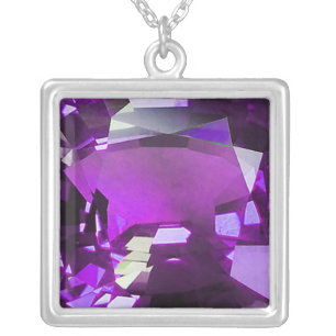 Purple Gemstone Silver Plated Necklace