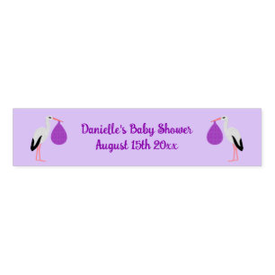 Purple gender neutral Baby Stork Baby Shower Napkin Bands