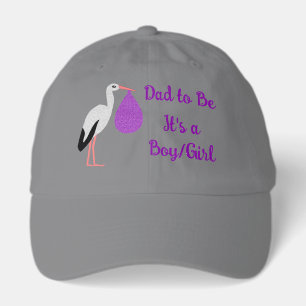 Purple gender neutral Baby Stork Gender Reveal Hat