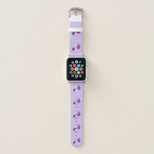 Purple gender neutral Baby Stork Patterned Apple Watch Band