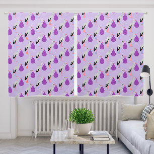 Purple gender neutral Baby Stork Patterned Nursery Blackout Curtains