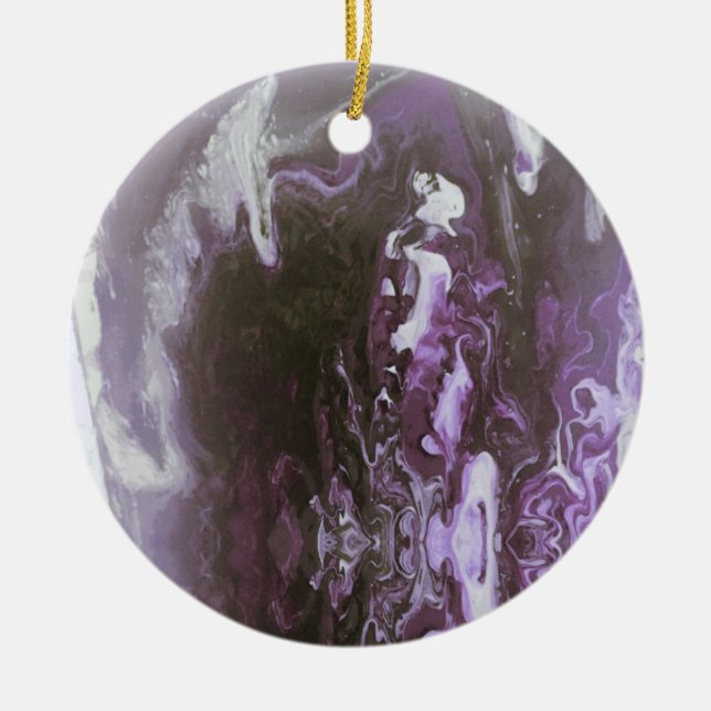 Purple Geode Stone Natural Nature Ceramic Ornament (Front)
