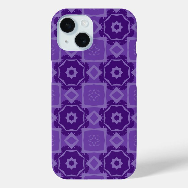 Purple Geometric Abstract Design Cell Phone Case (Back)