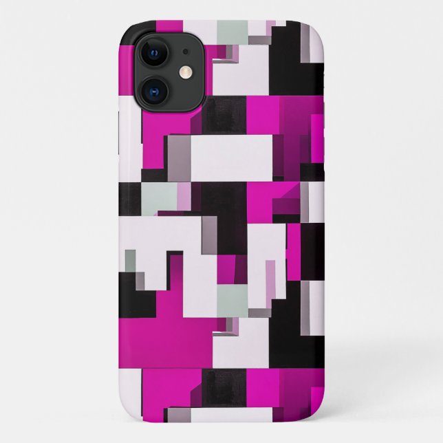 Purple Geometric Abstract Trendy Minimal Style Case-Mate iPhone Case (Back)