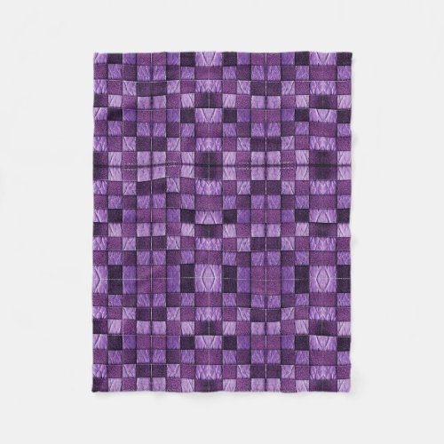 Purple Geometric Check Blanket