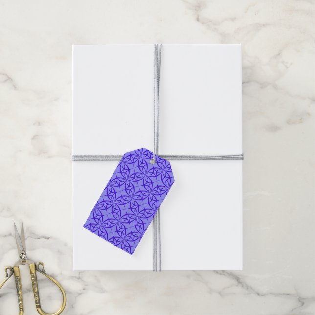 Purple geometric circles gift tag (With Twine)