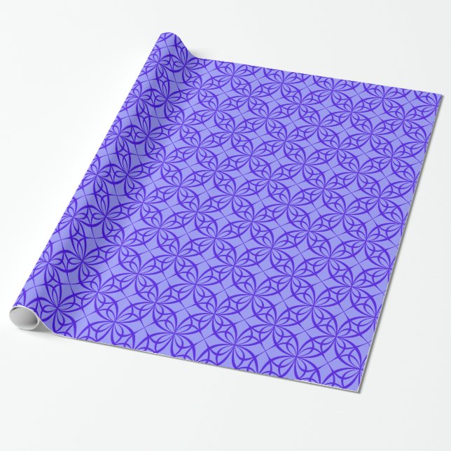 Purple geometric circles wrapping paper (Unrolled)