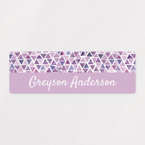 Purple Geometric Confetti Kids Label Rectangle