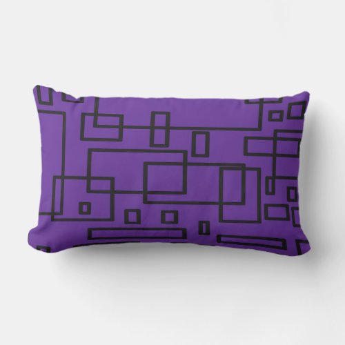 Purple Geometric Design Lumbar Pillow 13 x 21