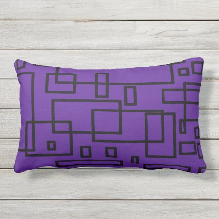 Purple Geometric Design Lumbar Pillow 13" X 21"