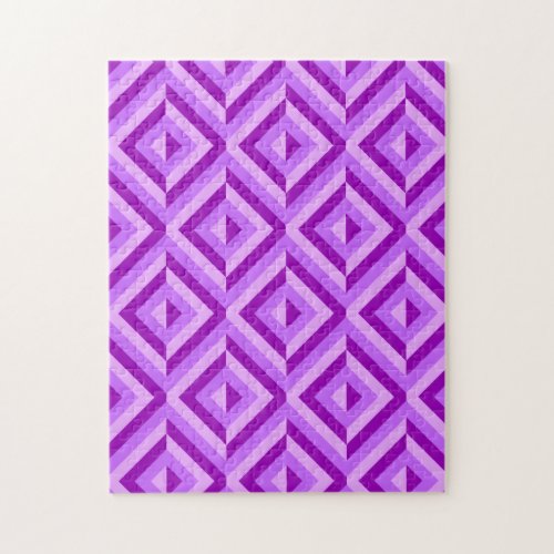 Purple Geometric Diamond Pattern Frustrating Jigsaw Puzzle