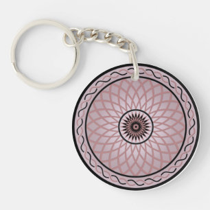 Purple Geometric Flower Keychain