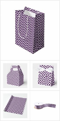 Purple Geometric Gift Wrap Supplies