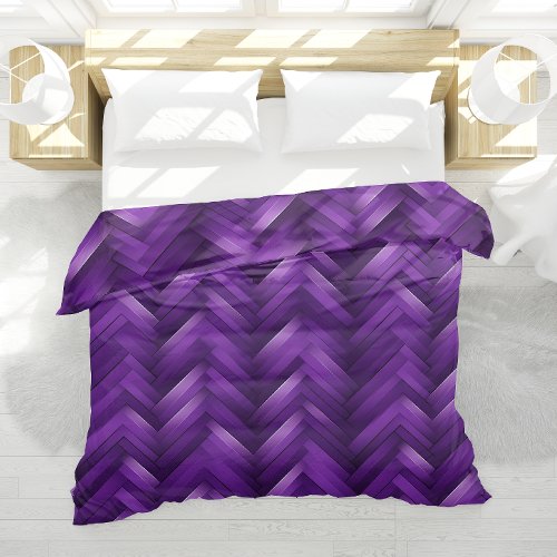 Purple Geometric Herringbone Pattern Bedding  Duvet Cover
